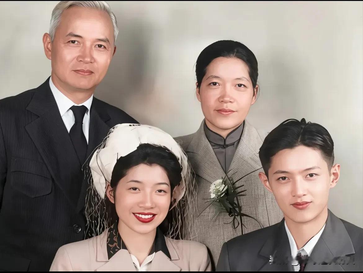 这张弥足珍贵的合影，摄于李四光女儿李林与青年学者邹承鲁的婚礼现场。后排站着地质学
