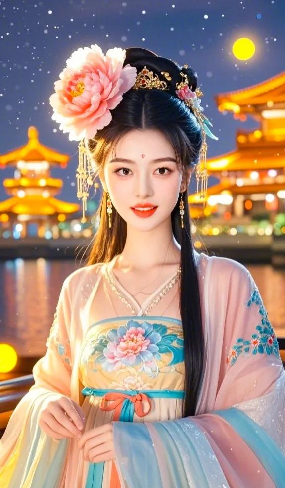 玉颜空自许，朱唇未解语。#美图诗意分享# #美图美幻# #古韵美女，# #美图诗