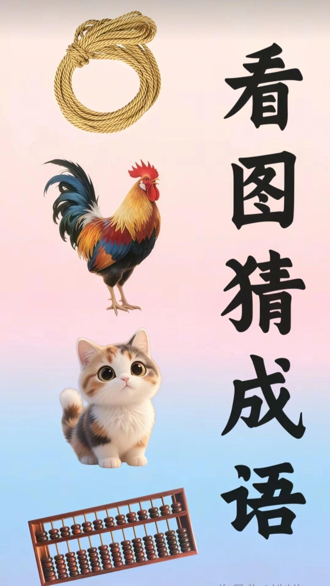 形容人计谋深的成语，绳子，鸡，猫，算盘合在一起就是要猜的，快试试吧。