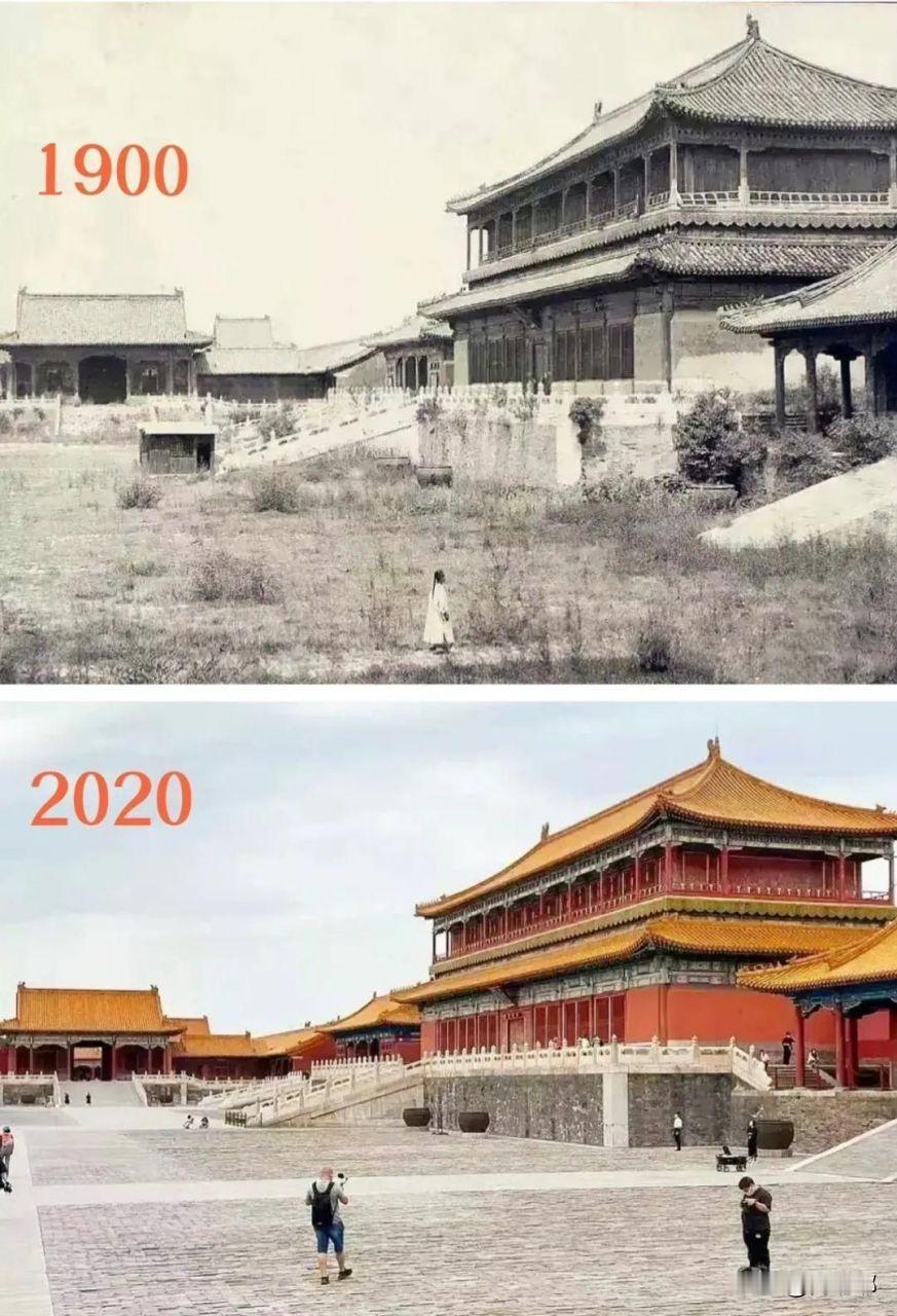 历史的厚重感，相隔120年的两张照片，见证了一个多世纪的沧桑巨变。

有人知道这