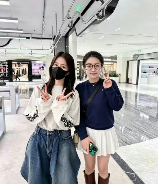 在商场偶遇白鹿了 