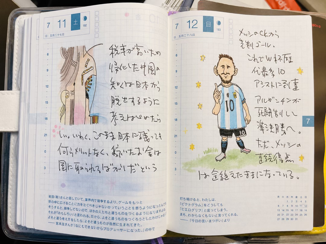 周日在家看世界杯直播挺奢侈的，手帐涂鸦也奢侈☄️🏆阿根廷vs瑞士给你看看我的手
