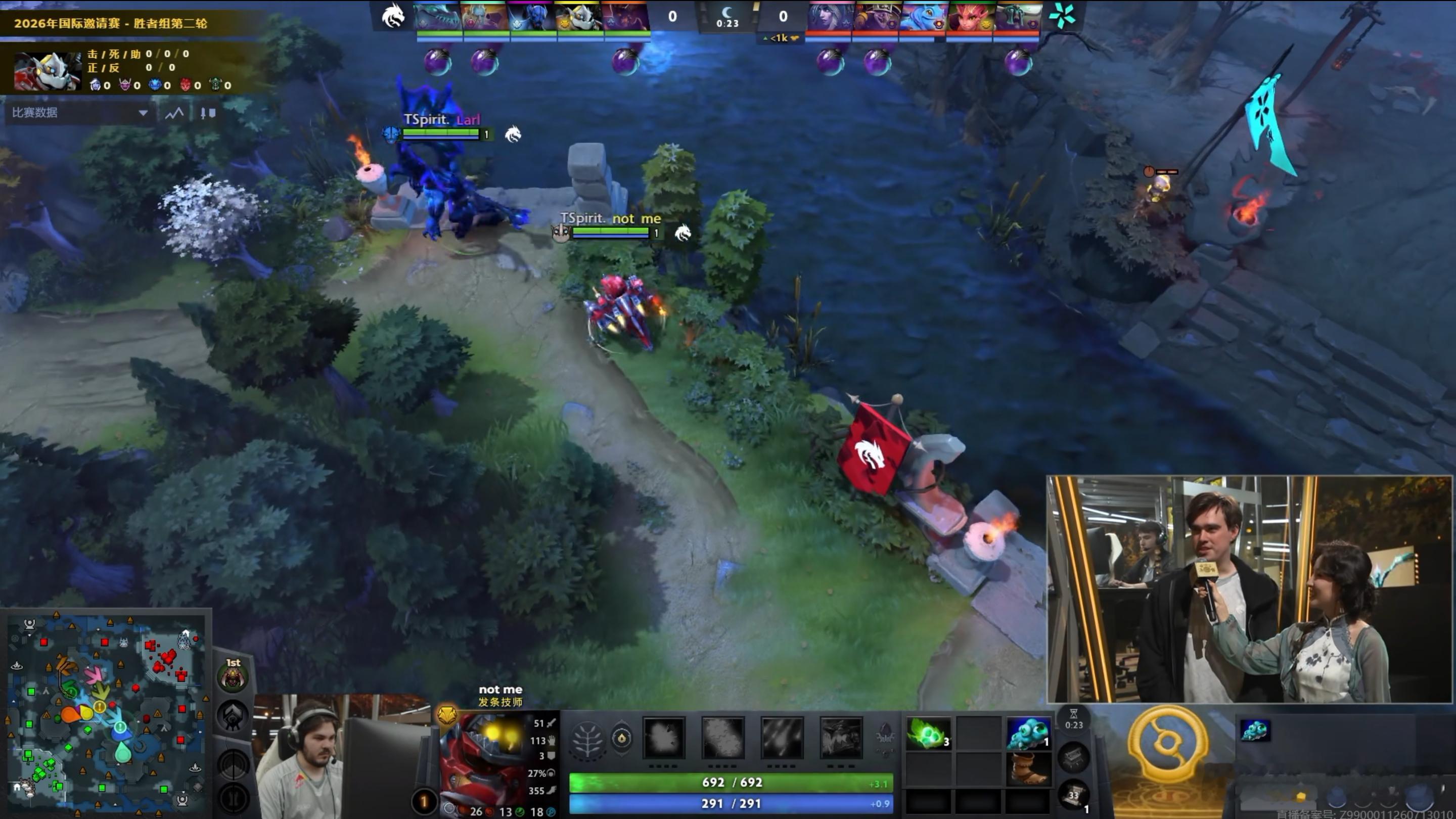 Larl直接选了中单夜魔，看能不能压住帕克了。DOTA2TI15