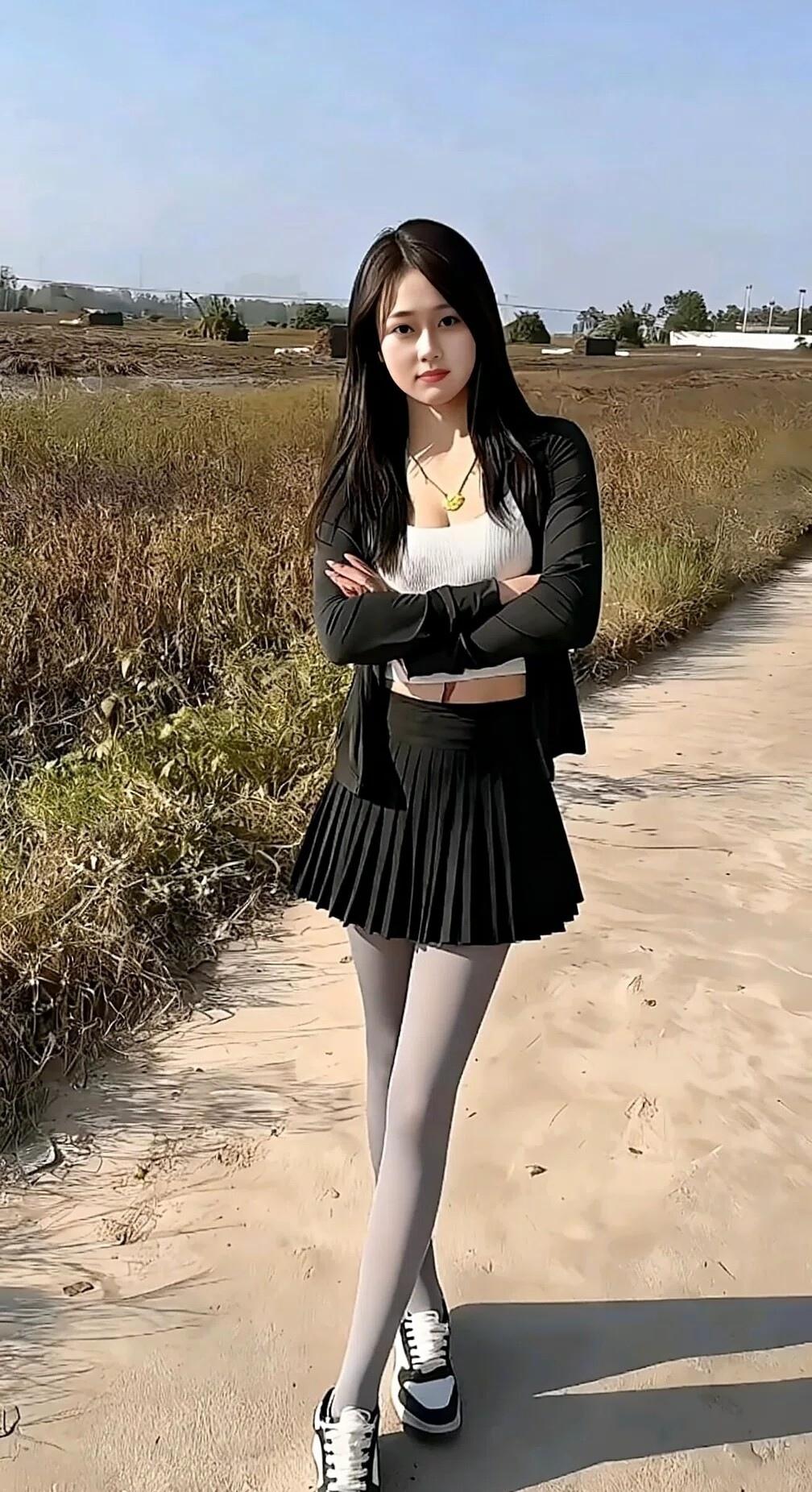 青春洋溢的校园风穿搭，元气满满的一天！🌞💕