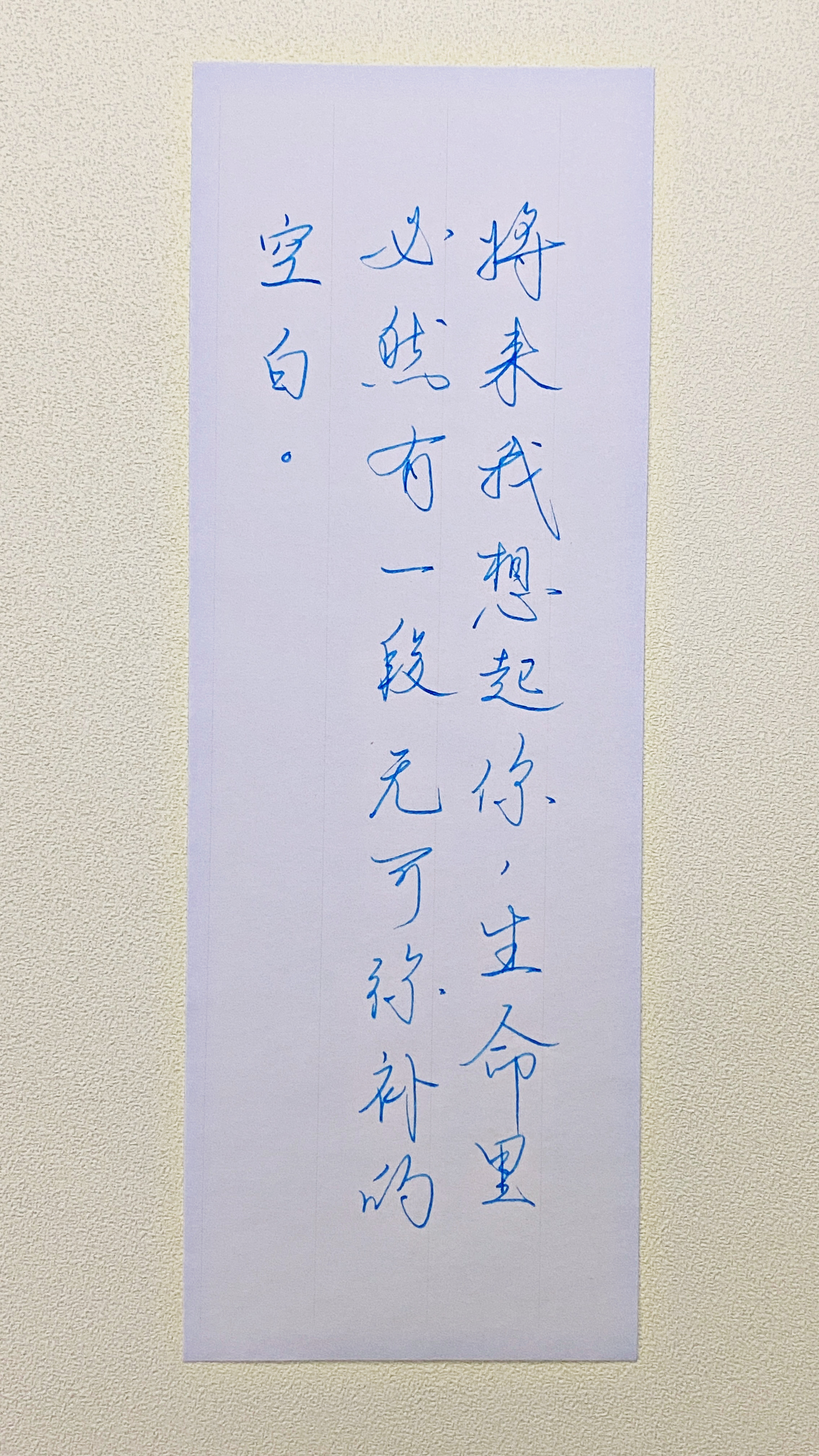 今日作业（2026.8.29）将来我想起你，生命里必然有一段无可弥补的空白。—黄