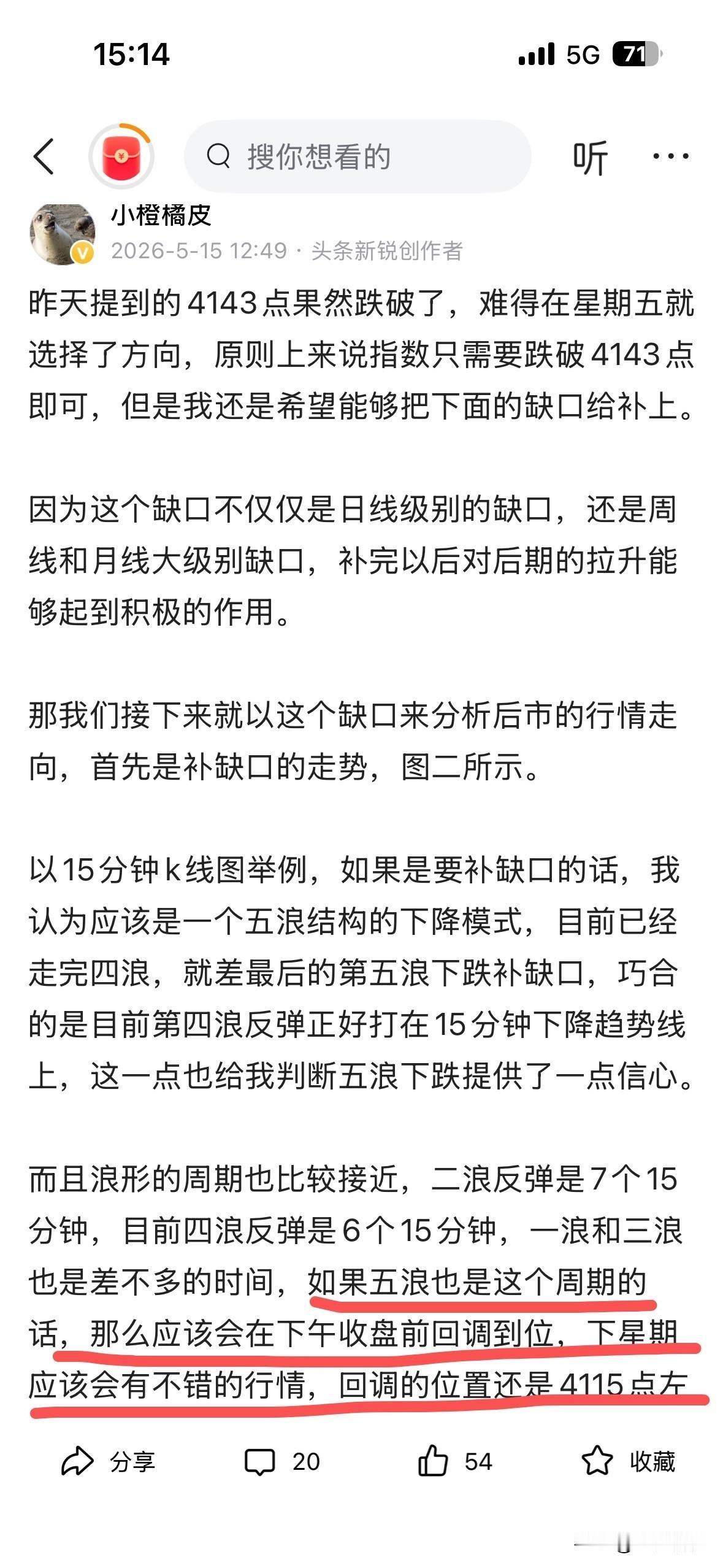 中午在大盘V型反转的情况下，我敢预测指数回调4115点附近，今天足以封神。

如