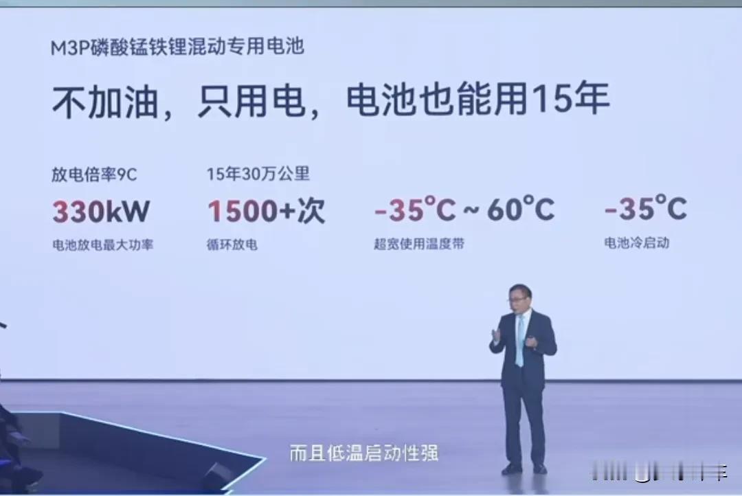 星途瑶光 CDM 上搭载的宁德时代最新研发的磷酸锰铁锂电池很猛啊，充电 1500