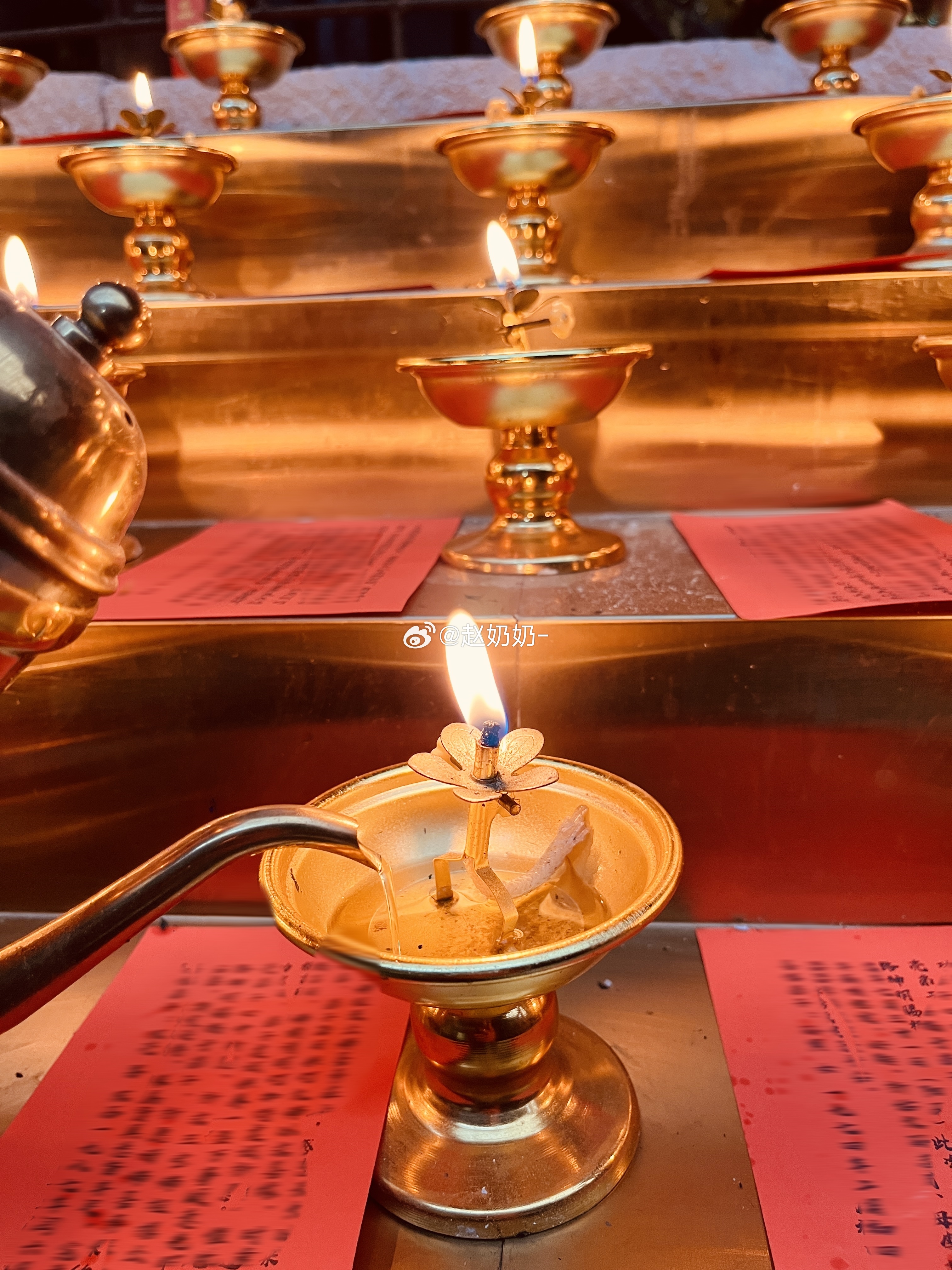 一灯燃起，悲心相续。今日于三宝前供奉明灯，祈愿蒙佛力加被，业障消除，福慧双增，身