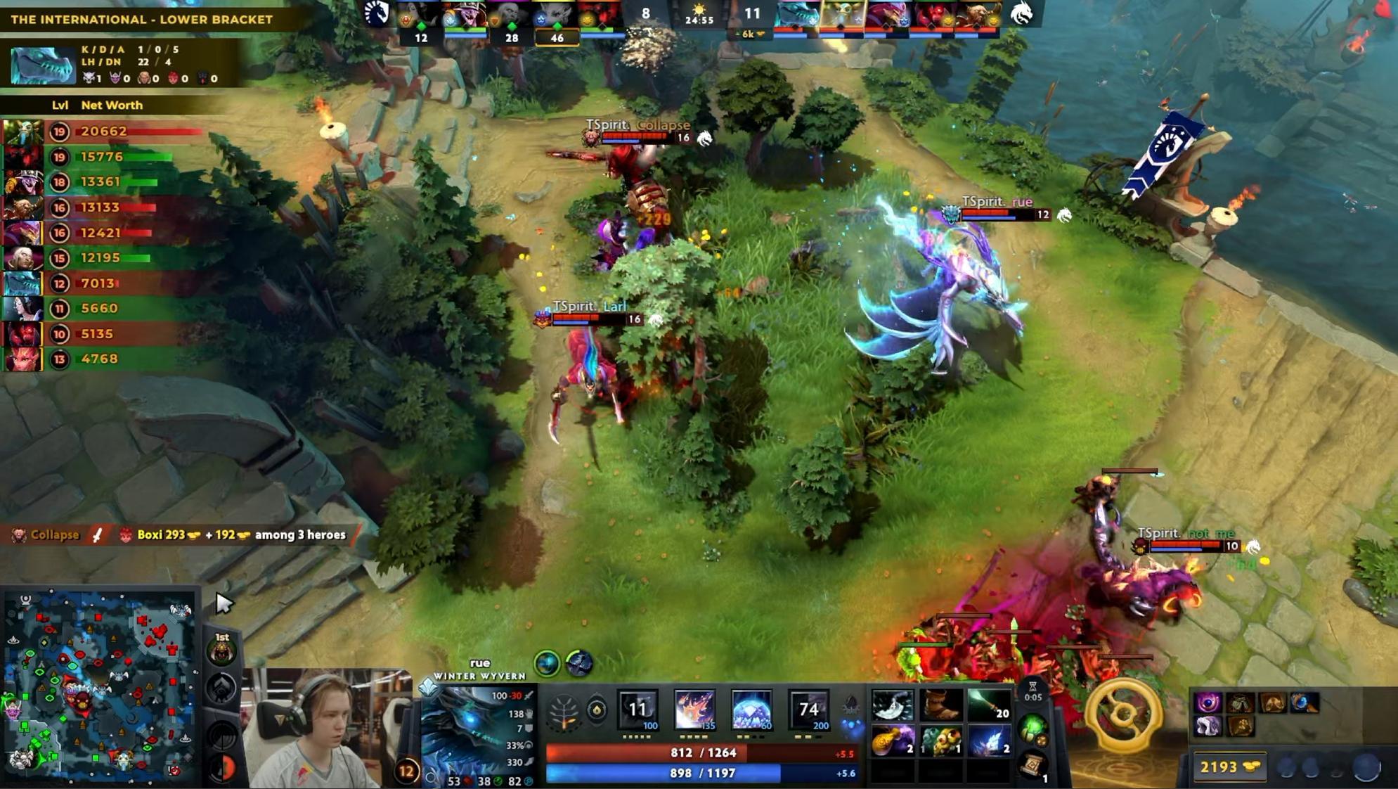 DOTA2TI15 淘汰赛败者组第二轮Spirit对阵液体战队BO3第一局，经过