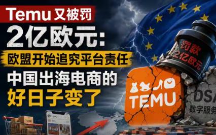 5月28日，我国某跨境电商平台被欧盟处以2亿欧元罚款，约合人民币15.7亿元。消