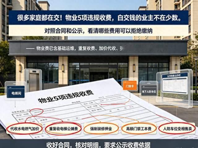 很多家庭都在交！物业5项违规收费，白交钱的业主不在少数