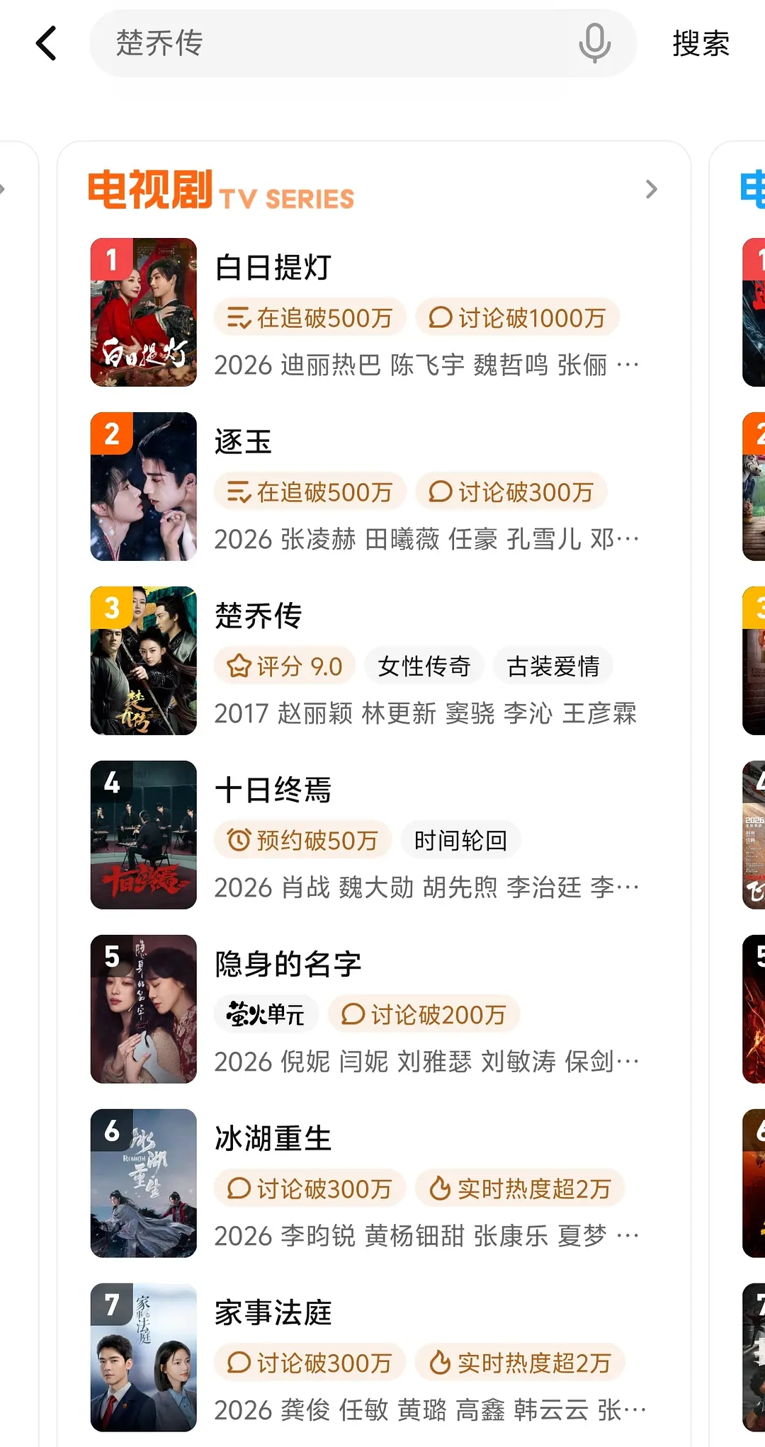 赵丽颖、李沁主演楚乔传在🐧热度居然排第三了还一直在涨下沉市场我也一直在刷到切片