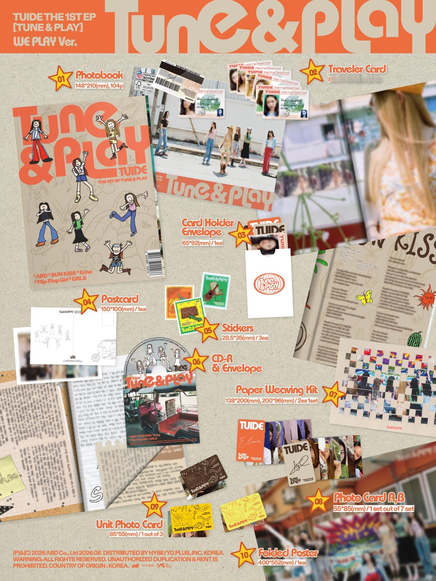 HYBE 旗下厂牌abd新7人女团 TUIDE 出道EP『TUNE & PLAY
