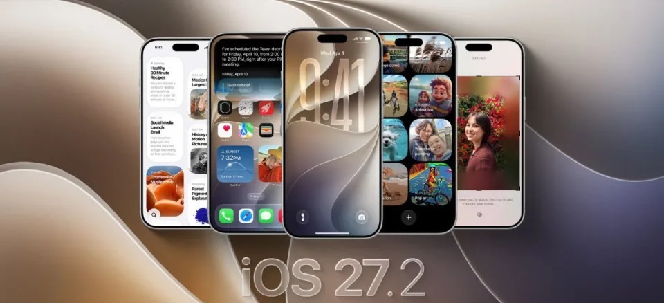 iOS 27.2 RC 今晨推送，build 24B115，正式版预计下周。实质