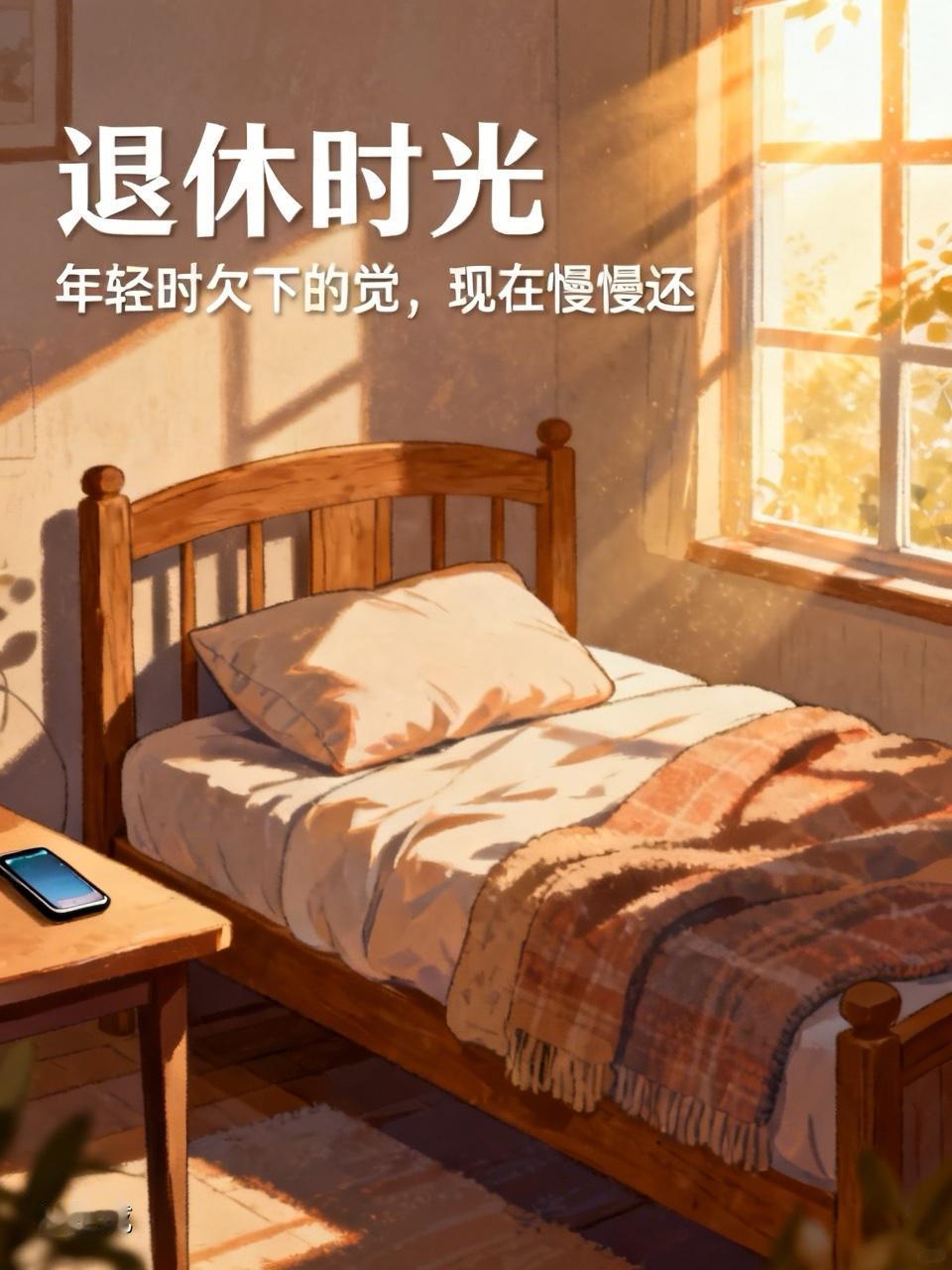 退休后，我终于可以光明正大地睡午觉了

下午两点，手机还亮着，短视频里的音乐还在