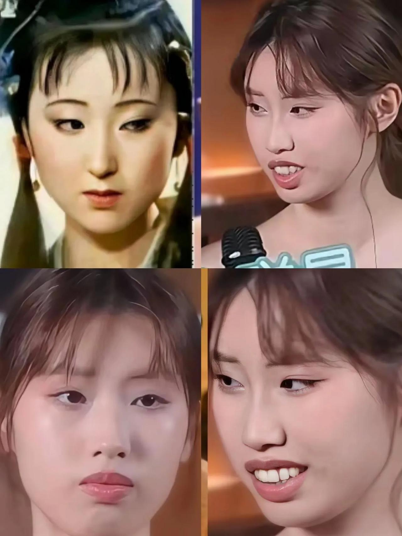 感觉徐朵和陈晓旭很像，整体感觉很像，如果扮演林黛玉，不用化妆了。
脸型眉形很像，