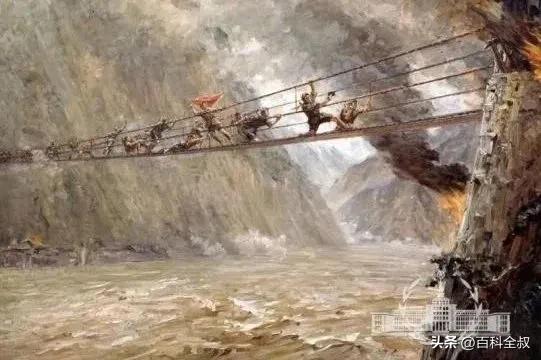 飞夺泸定桥，是最惊险的一战。
红军冒雨在崎岖山路狂奔一昼夜，抢先到达泸定桥。可桥