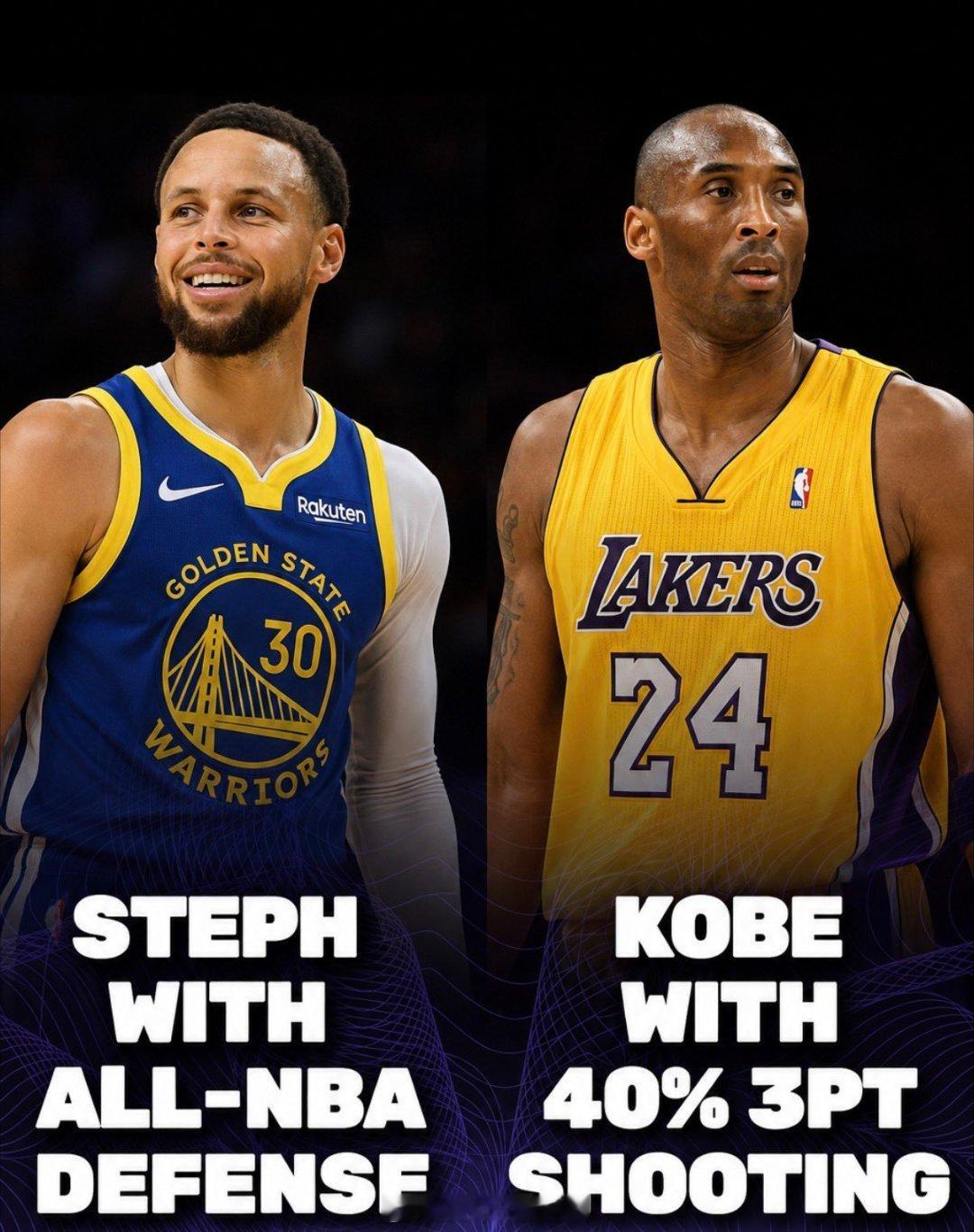 库里+NBA防阵的防守能力科比+40%的三分投篮包升级之后谁会是更强的球员nba