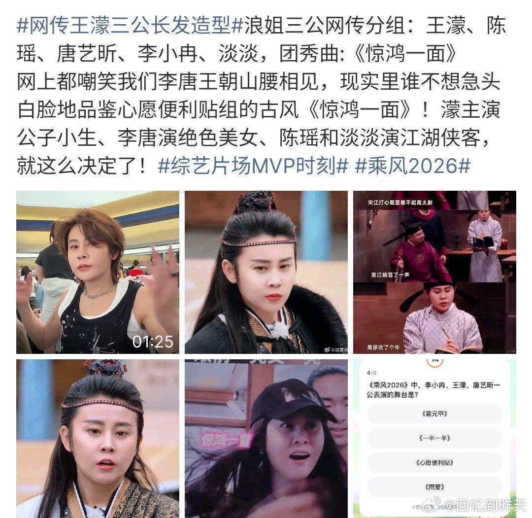 网传王濛三公长发造型王濛三公长发造型还是很好看的，王濛的造型是为惊鸿一面打造的，