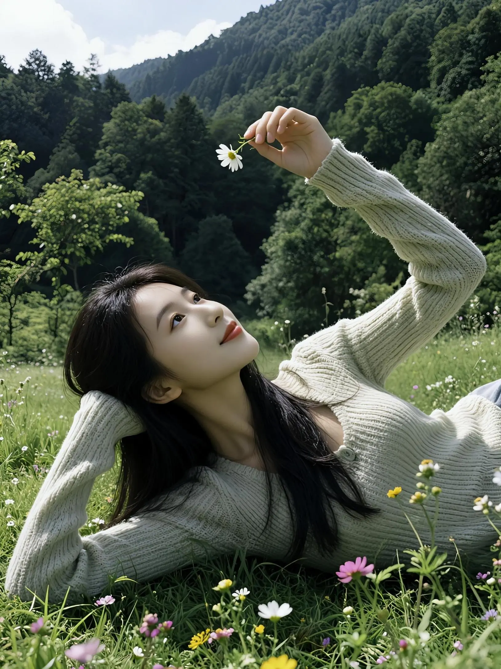 AI草地悠然照 随变ai随便玩