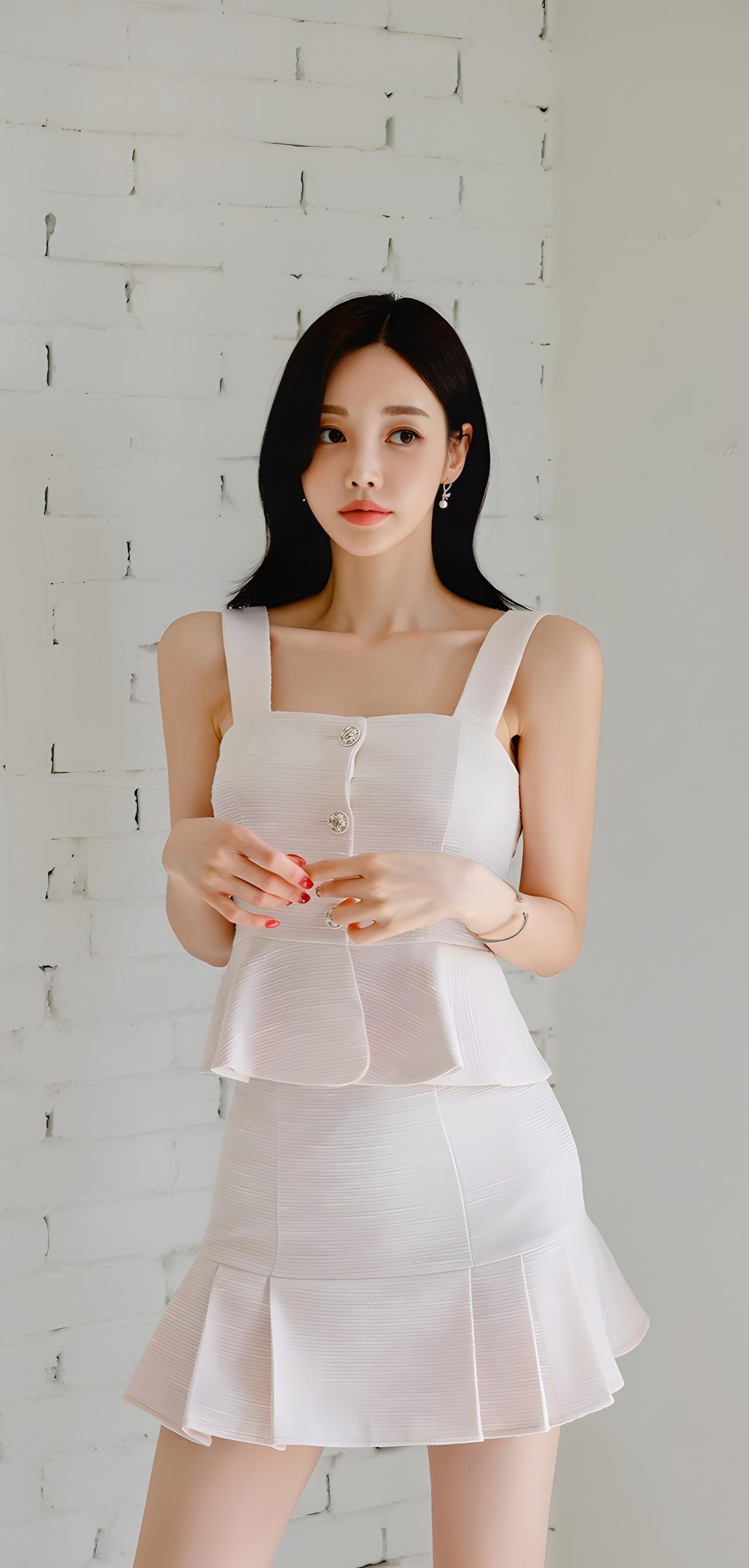 清新甜美穿搭，白色连衣裙搭配简约耳环，少女感满满！💕👗💍