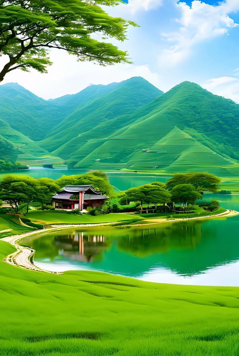 上联：山青水净
下联：云淡风轻