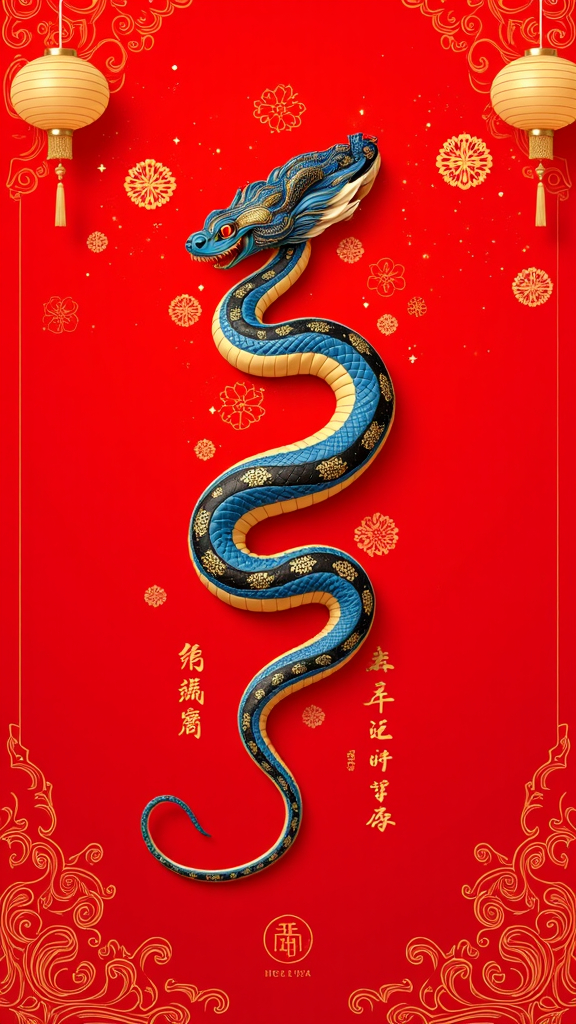 小龍納百福，新歲展鴻圖！祝朋友们新春快乐！（AI图） 