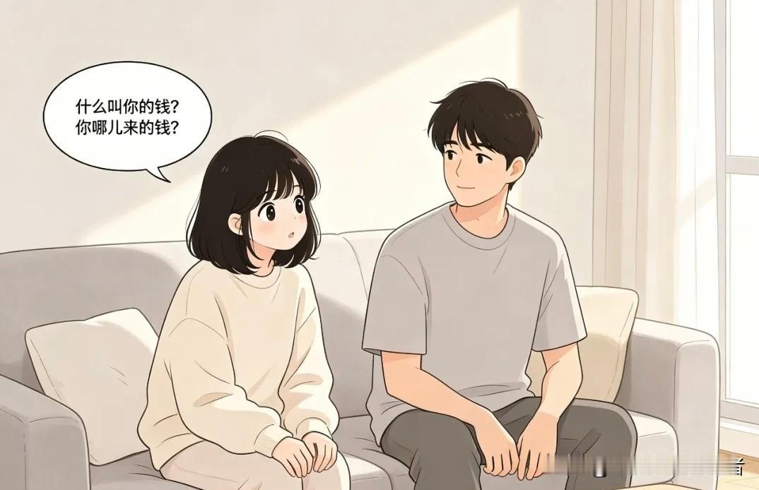 搞笑漫画|老婆:什么叫你的钱？你哪儿来的钱？老公:我挣的钱老婆:你给谁挣的钱？老