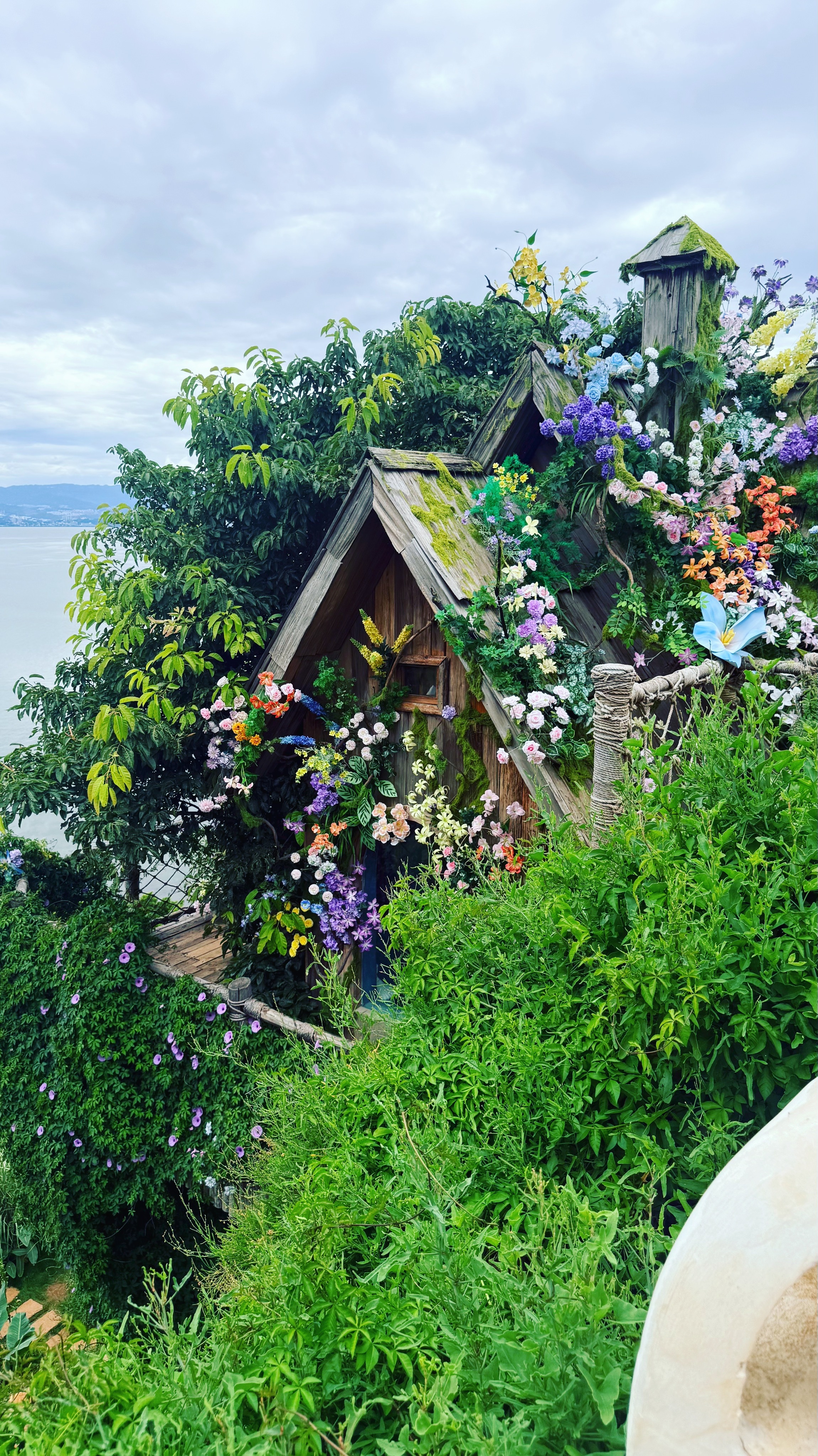 洱海边的理想花园，是现实版莫奈秘境。花海层层铺开，白屋依山而立，抬眼苍山辽阔，低