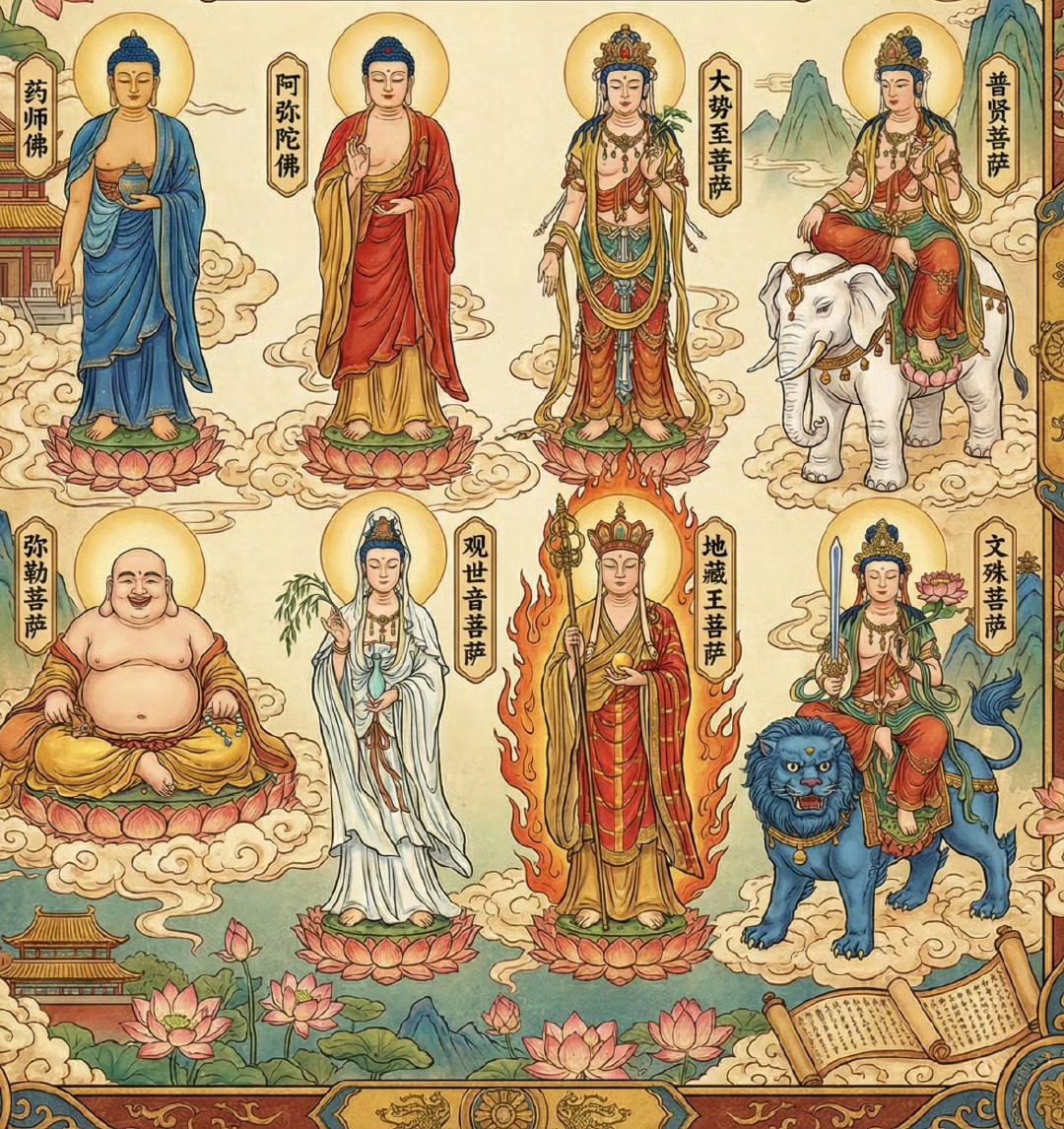 遇到四方八大菩萨一定要许愿，真的很灵的  运势