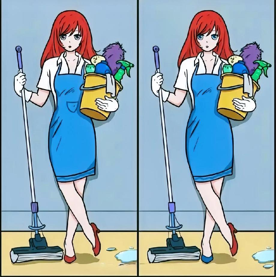 离谱！同样的保洁小姐姐，居然藏了这么多细节差异，我只看出来2个