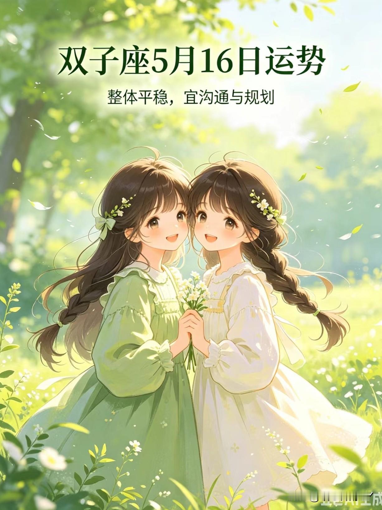 ✨ 双子座5月16日 - 17日运势｜先稳后顺·好运来

双子座朋友们：收好这两