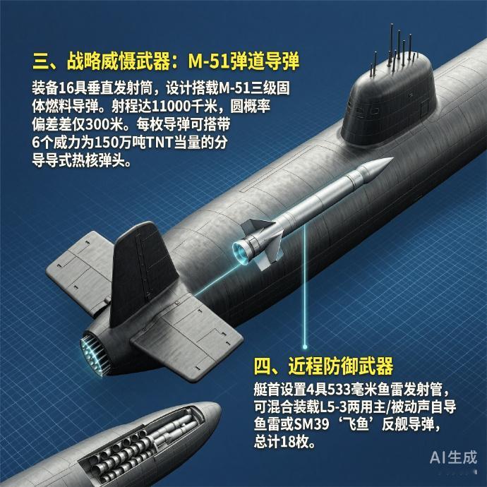 军事ai新视野 法国“凯旋”级弹道导弹核潜艇“凯旋”（Triomphant）级潜