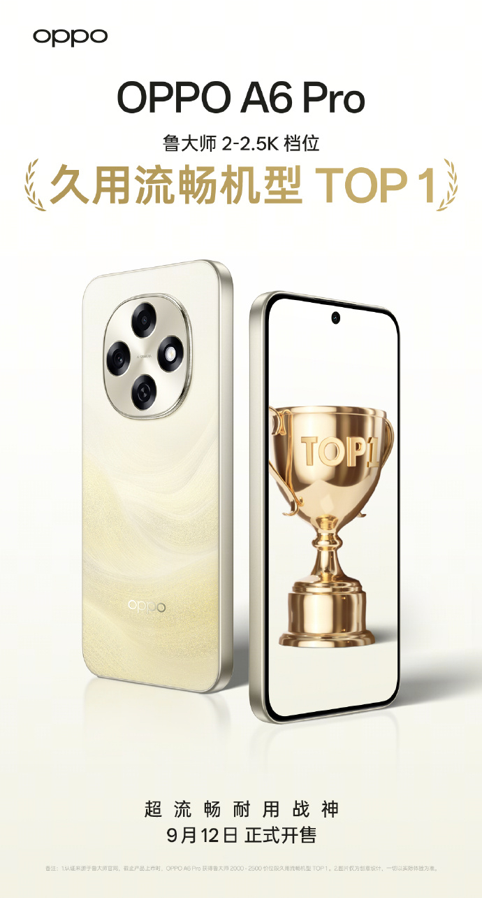 OPPO A6Pro荣获久用流畅NO.1，不只是防水抗摔，更是流畅体验的持久领跑