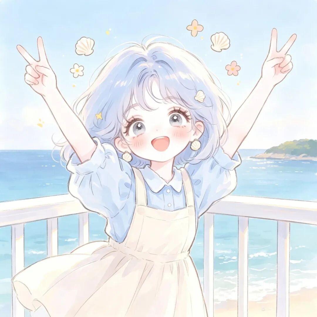 女生头像｜心向大海，自在欢喜
