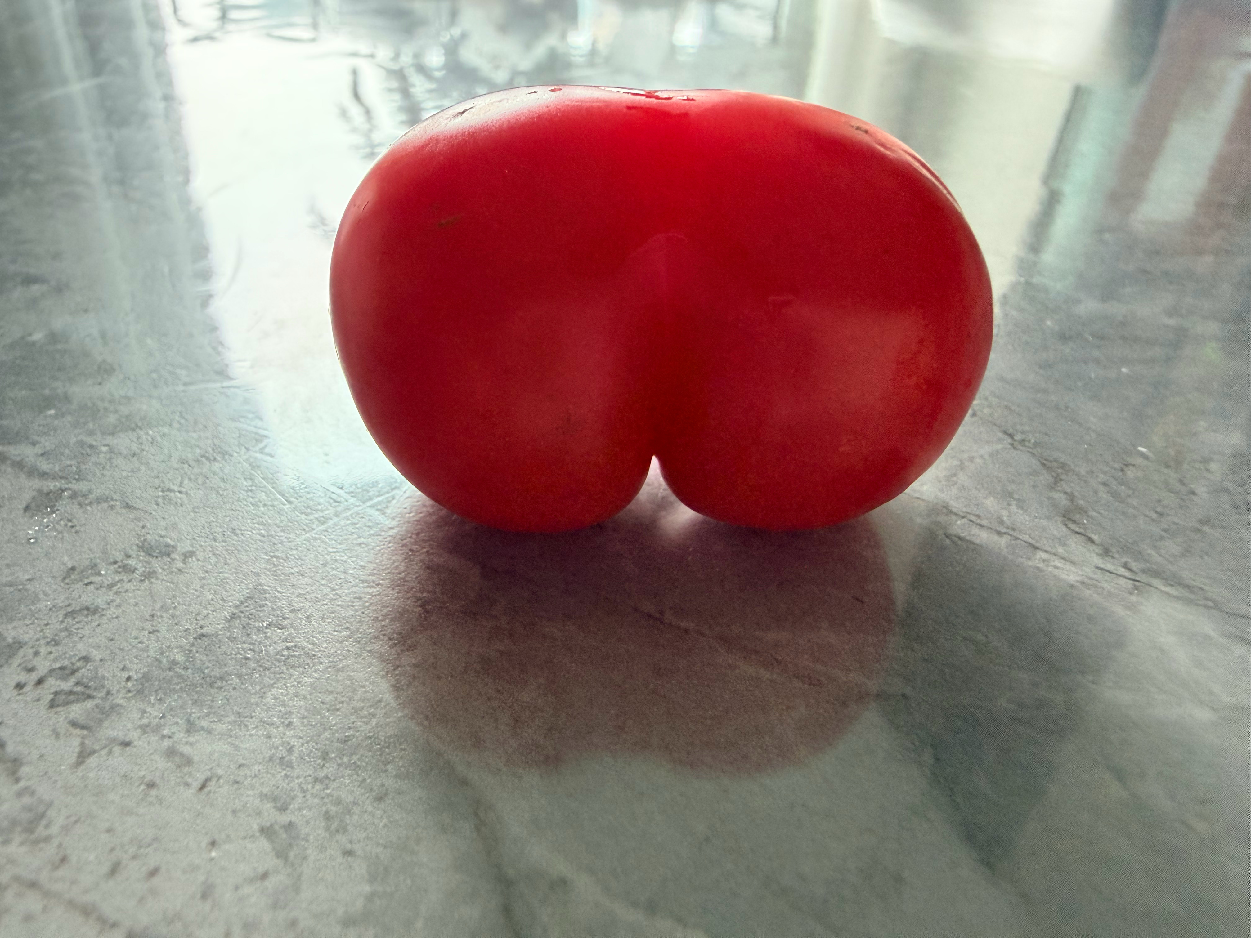 今天，买了一个这么形象的西红柿ʕっ•ᴥ•ʔっ🍅 