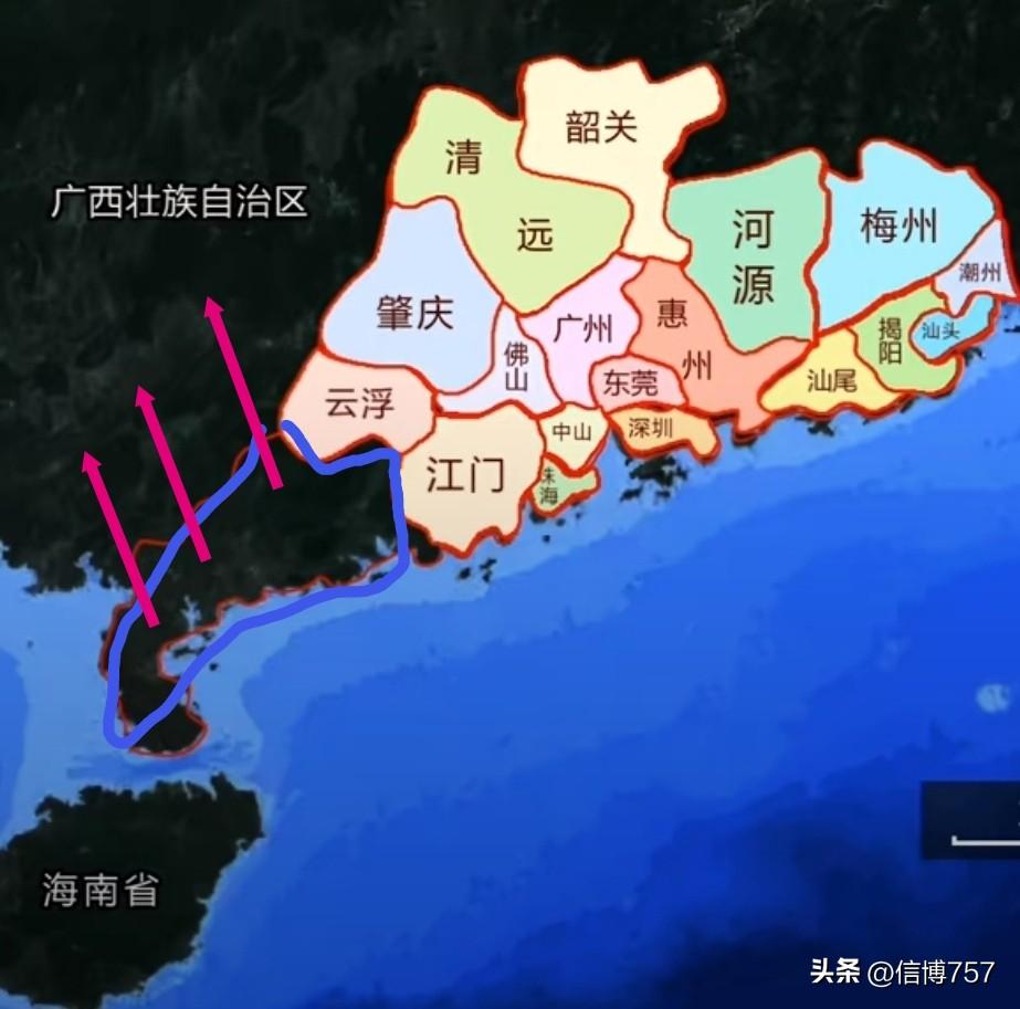 广西广东紧相连，也都靠海，可两省的经济却天壤之别。倘若广西借上广东的湛江、茂名和