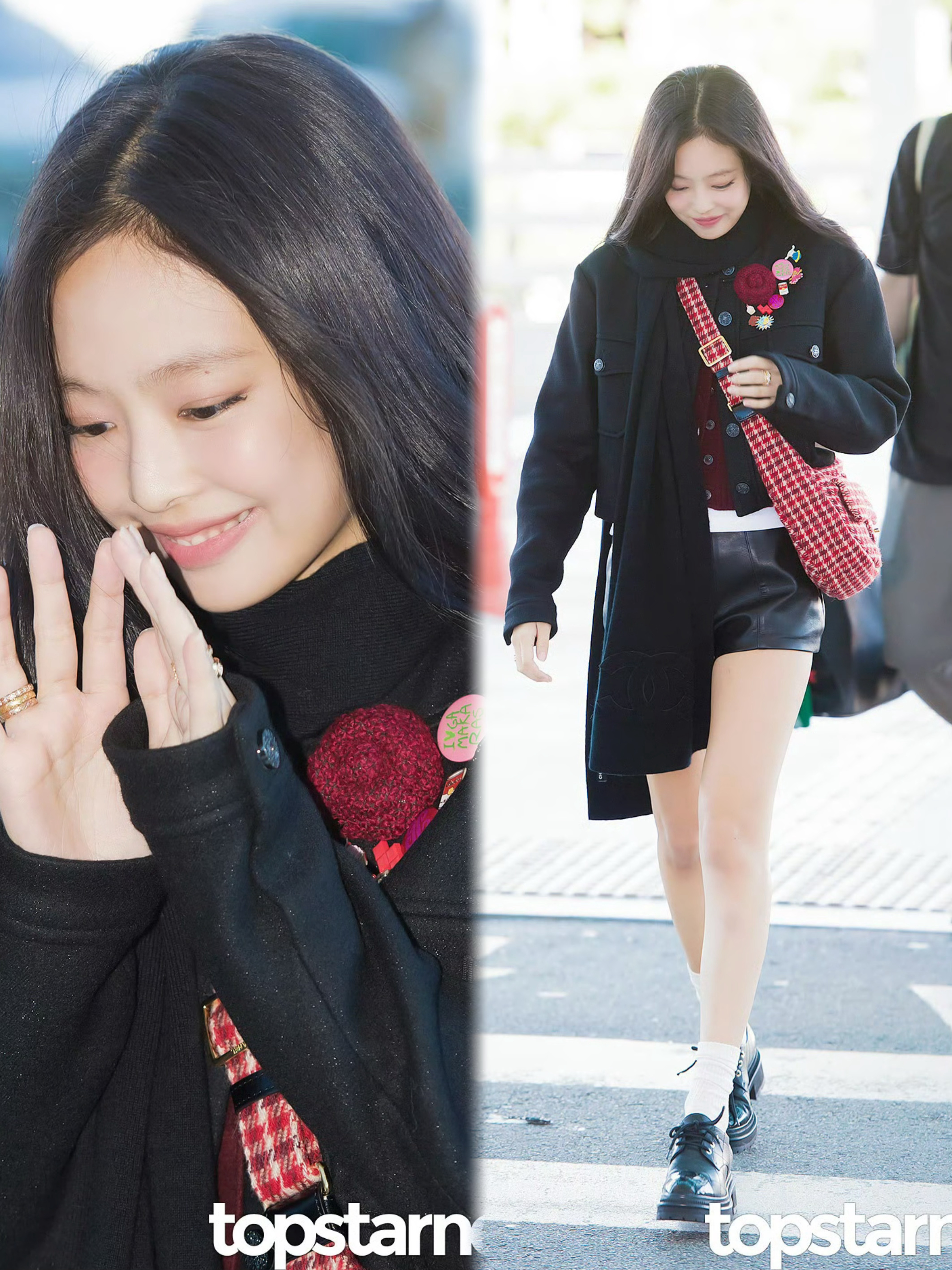 Jennie今天ICN出境[好运连连]图4-6是七年前曼谷机场，宝宝依旧是宝宝 