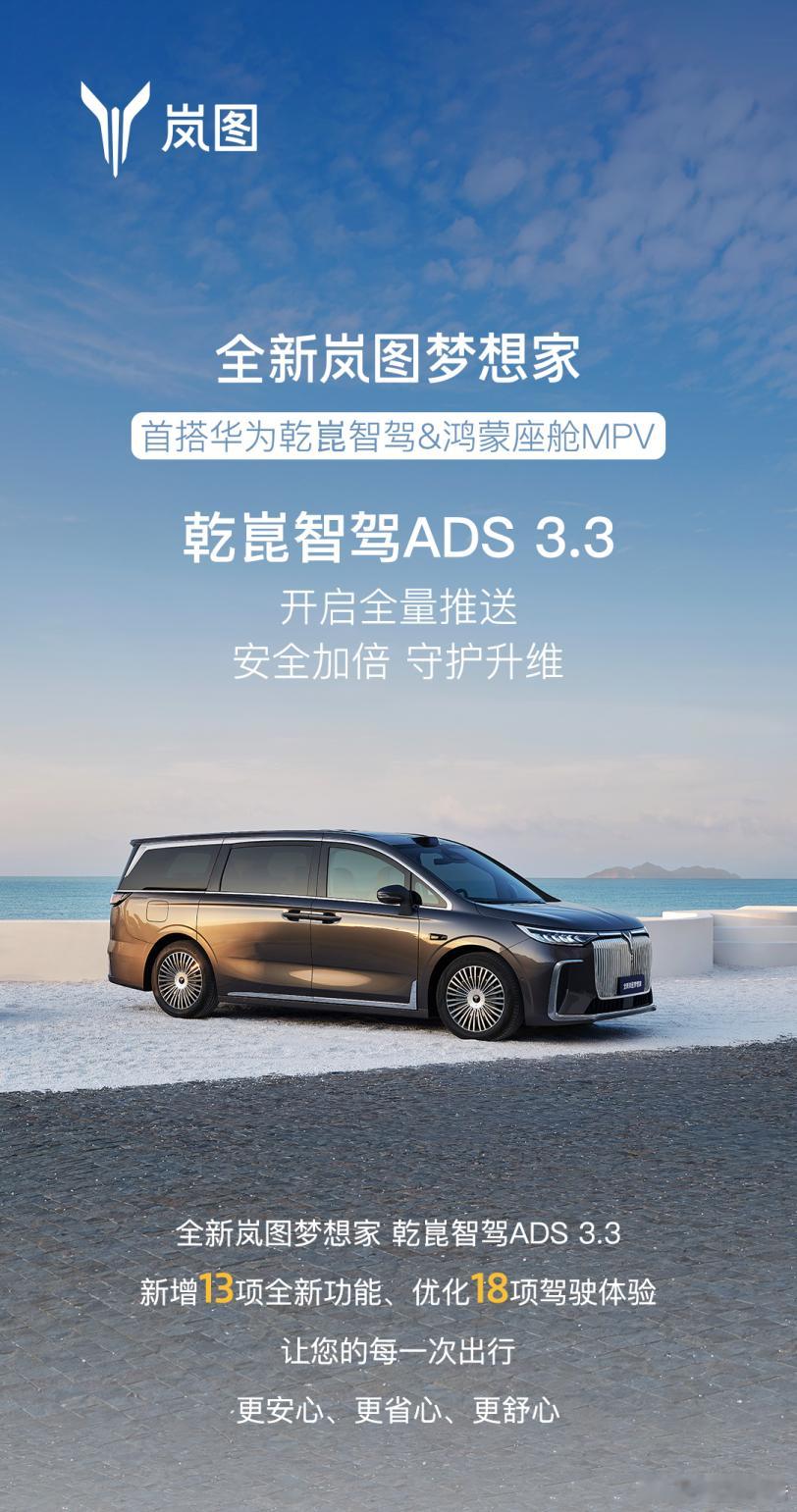 一图读懂全新岚图梦想家乾崑智驾ADS 3.3 开启全量推送！ ​​​