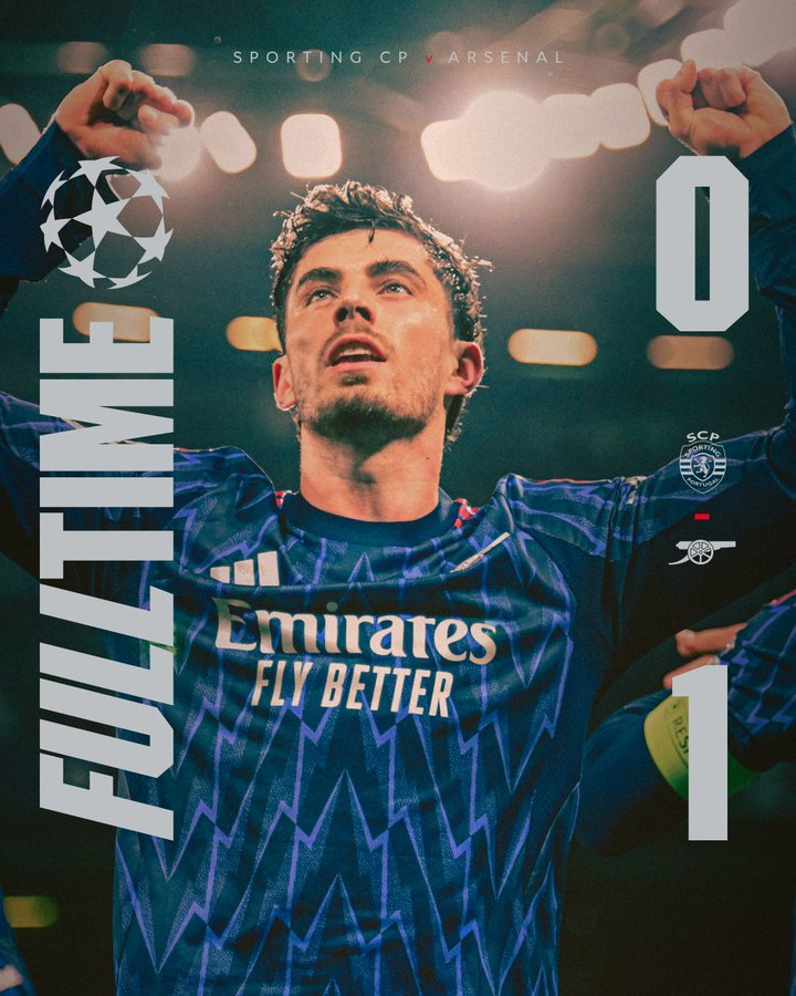 葡萄牙体育0比1阿森纳 哈弗茨绝杀  阿森纳 补时绝杀，阿森纳欧冠8强战首回合1