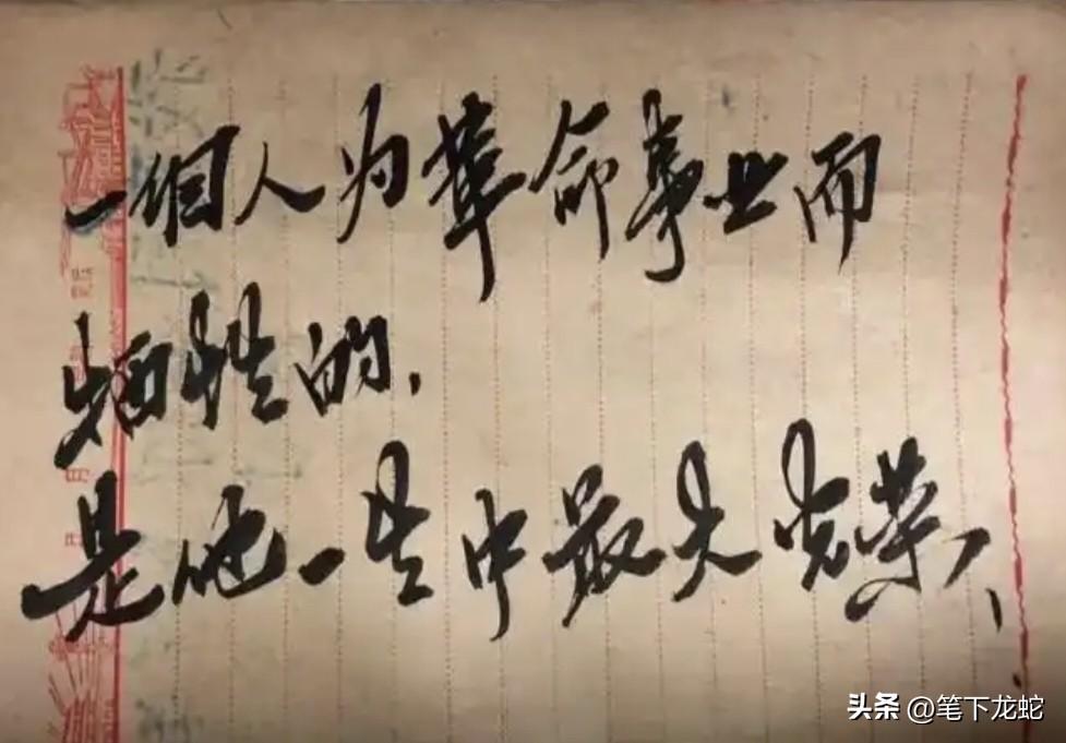 外公年轻时一则手写日记，字体潇洒飘逸，字里行间充满着革命激情