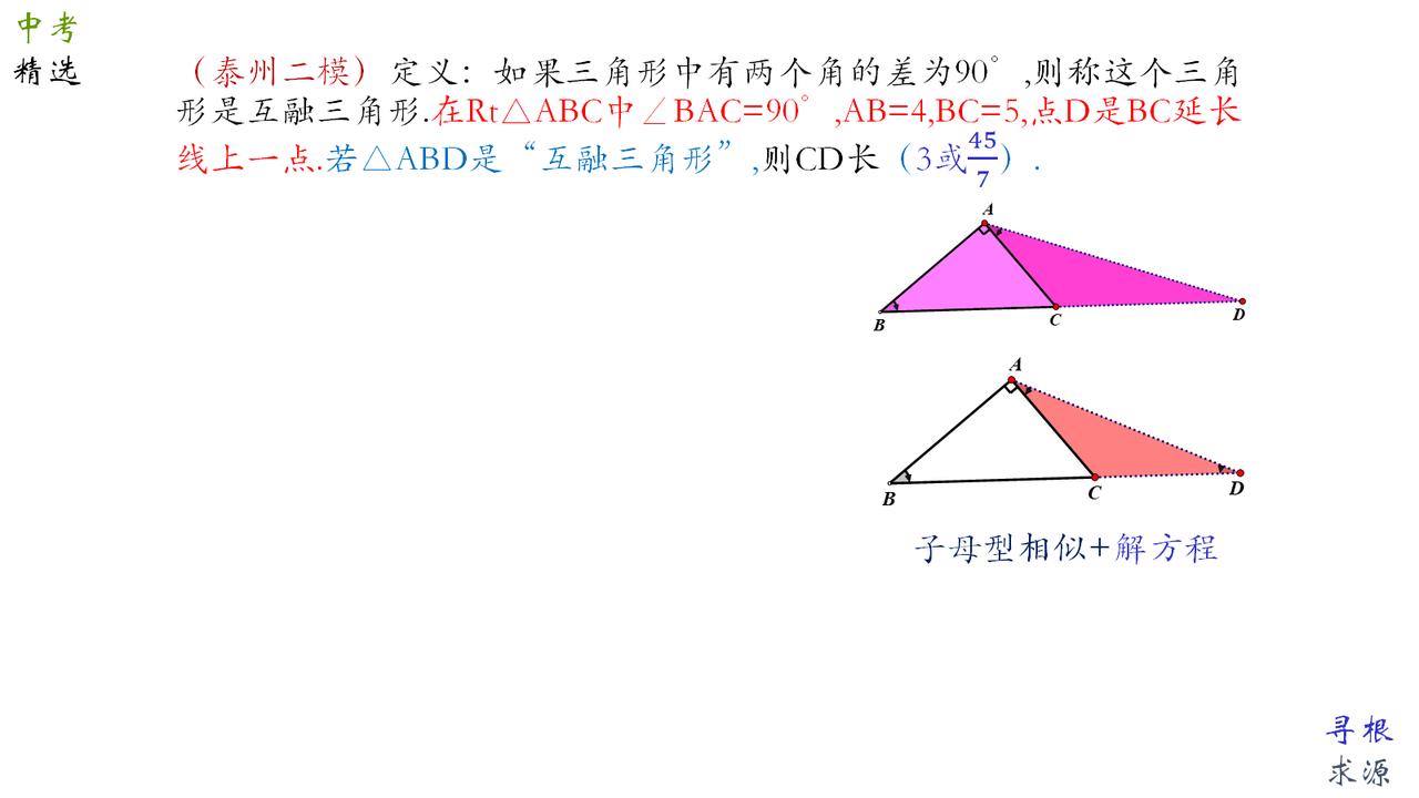 讲课 几何图形 相似三角形的判定方法 中考数学压轴题