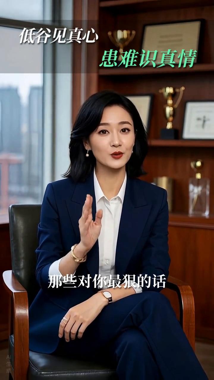 低谷见真心，患难识真情。
低谷时才能看清人心，那些对你最狠的话往往藏着最真的情。