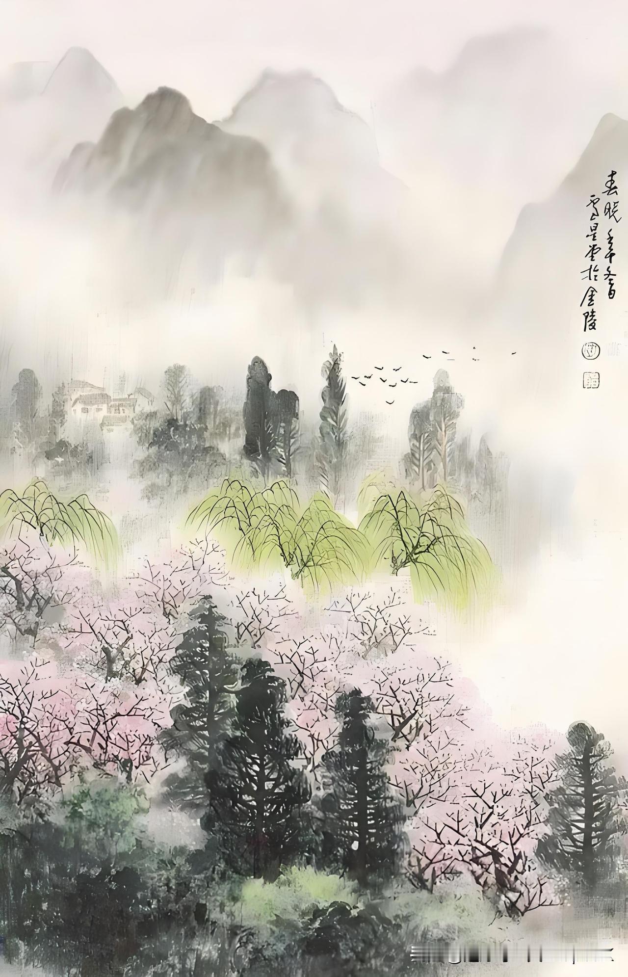 《春晴》
——姚宽〔宋代〕
风雨惜春残，新晴为启关。
白云归去尽，还我旧青山。