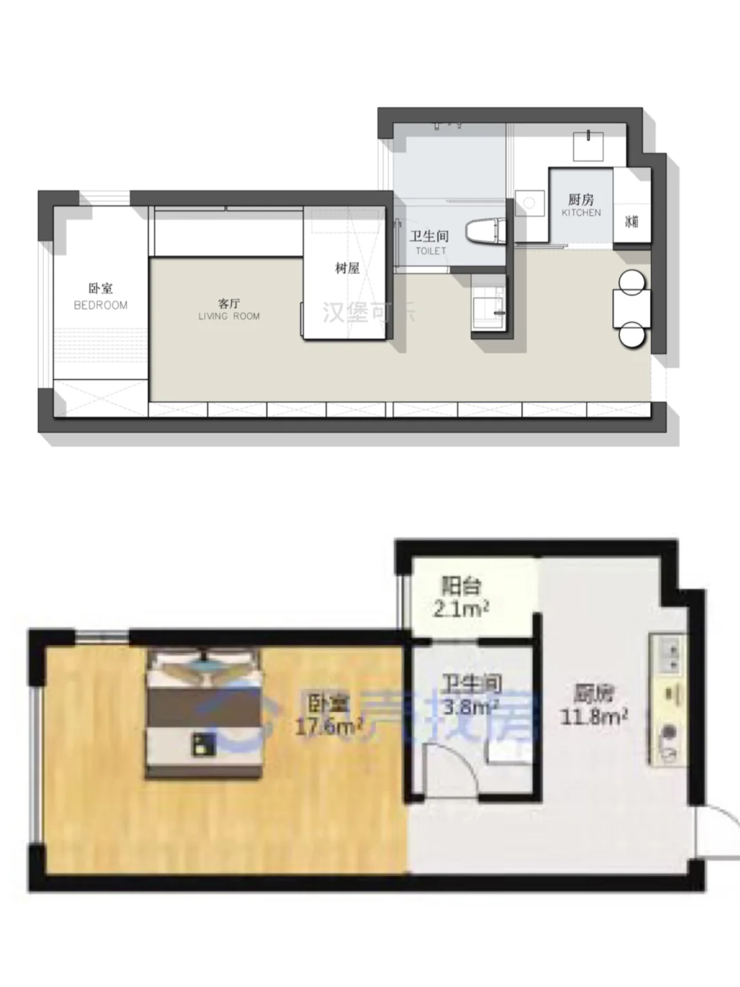 户型优化/小户型一家三口平面方案设计
