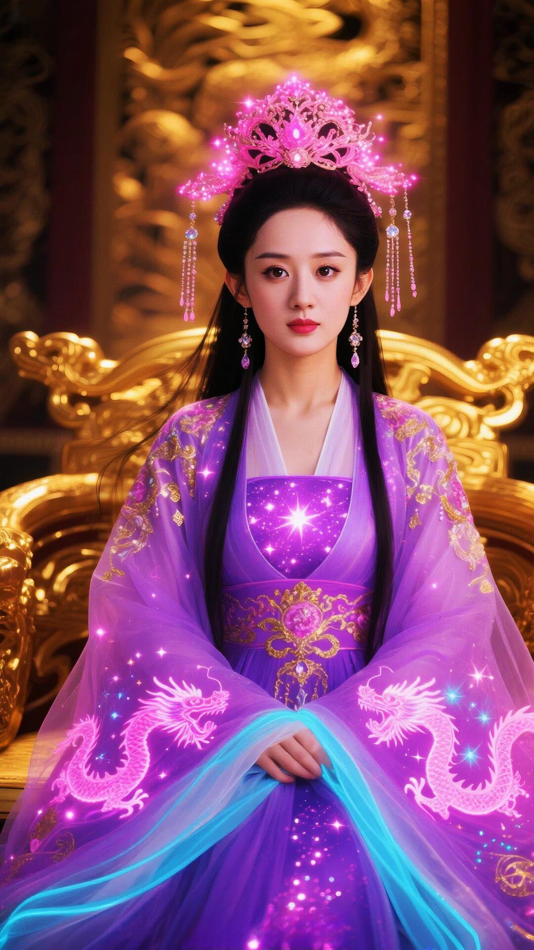 梦幻古风美人，华丽头饰与华服相得益彰，仿佛穿越时空的仙子。