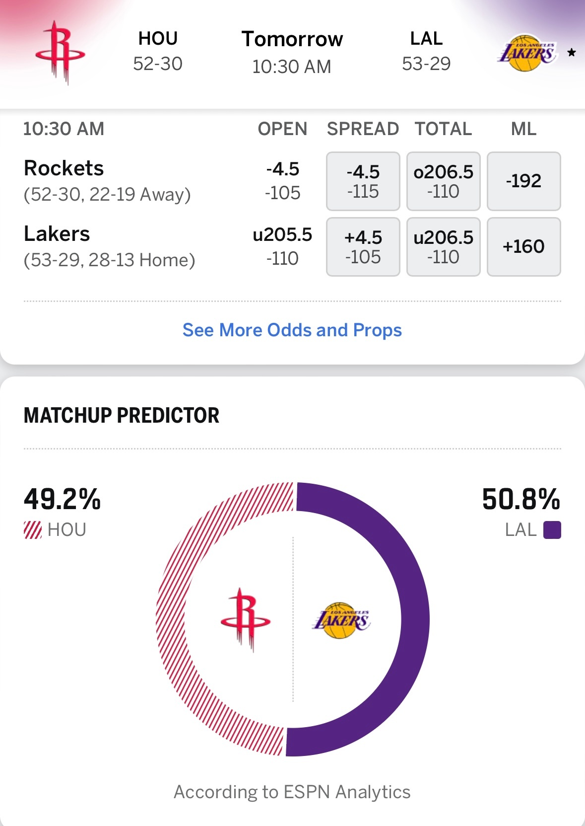 「湖人火箭Game2赛事前瞻」Game1赛前杜兰特缺席比赛，最终詹姆斯带领湖人队
