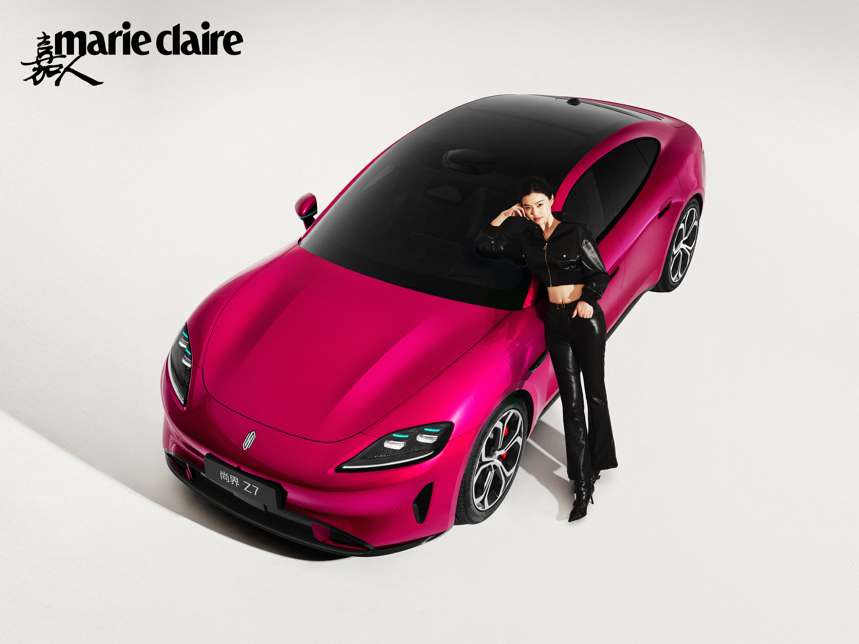 尚界Z7第二组大片来啦！尚界Z7 电光紫粉，看过实车太好看了！当然，尚界Z7T 