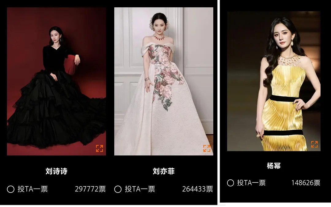 Vogue投票截止，看看各位🌸排名，新生代流量花票数还是较高的 