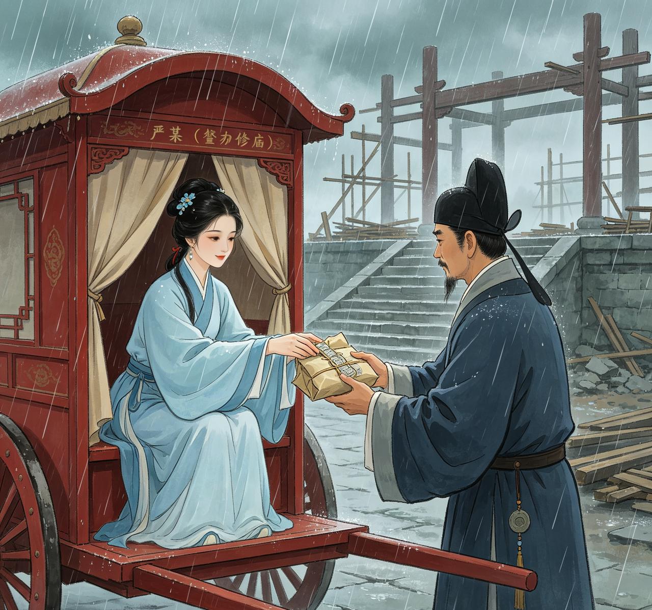 乾隆丁亥年间，镇江当地修缮城隍庙。负责督办此事的，是严、高、吕三个人。几人备好账